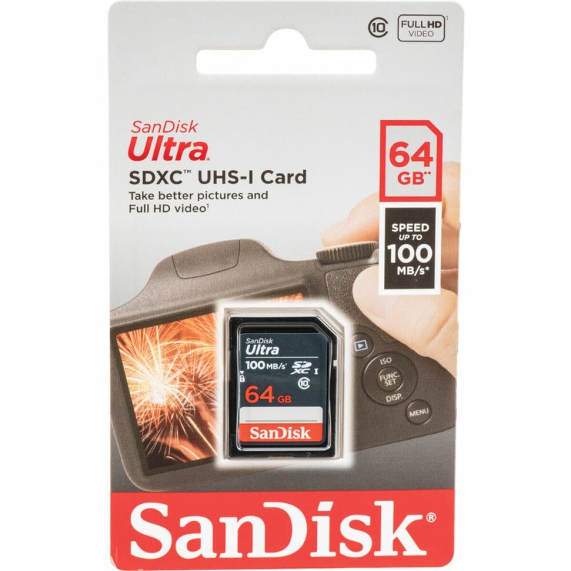 SDHC (UHS-1) SanDisk Ultra 64Gb class 10 (100Mb/s)