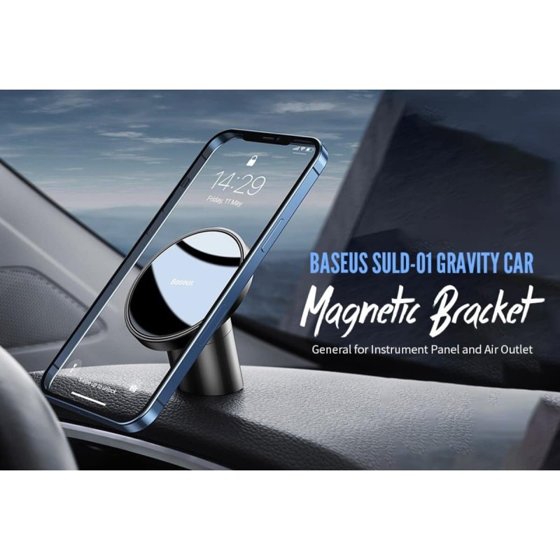 Тримач для мобiльного Baseus Magnetic Car Mount (For Dashboards and Air Outlets) Black