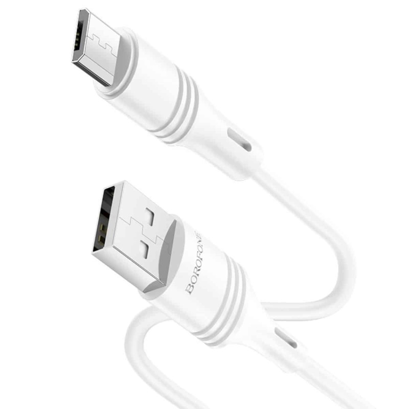 Кабель BOROFONE BX43 USB to Micro 2.4A, 1m, PVC, PVC connectors, White
