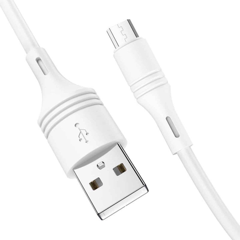 Кабель BOROFONE BX43 USB to Micro 2.4A, 1m, PVC, PVC connectors, White