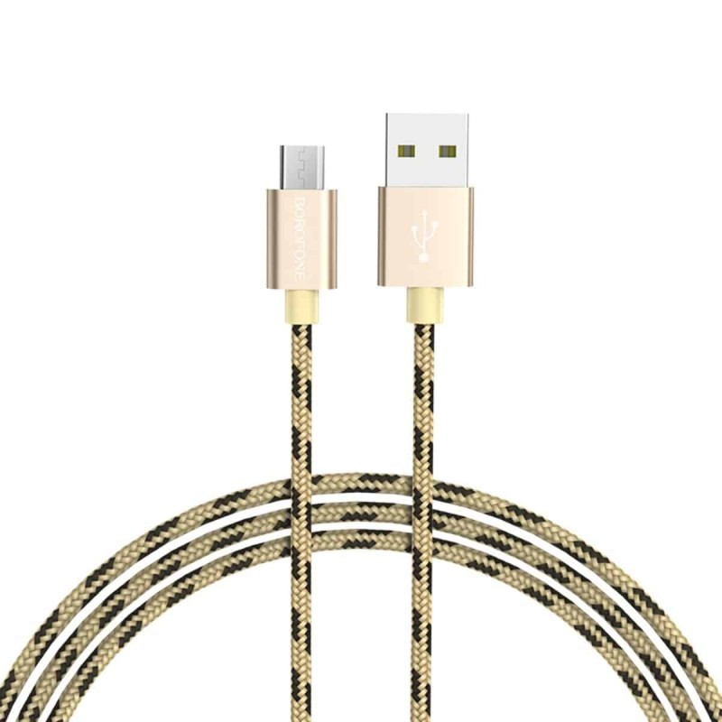 Кабель BOROFONE BX24 Ring current Micro 1m, Gold