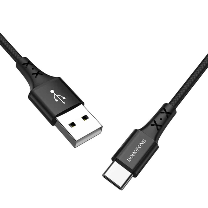 Кабель BOROFONE BX20 USB to iP 2A, 1m, nylon, TPE connectors, Black