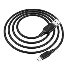 Кабель BOROFONE BX42 USB to Micro 2.4A, 1m, silicone, TPE connectors, Black