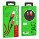 Кабель BOROFONE BU25 USB to iP, 2.4A, 1.2m, nylon, aluminum connectors, light indicator, Red