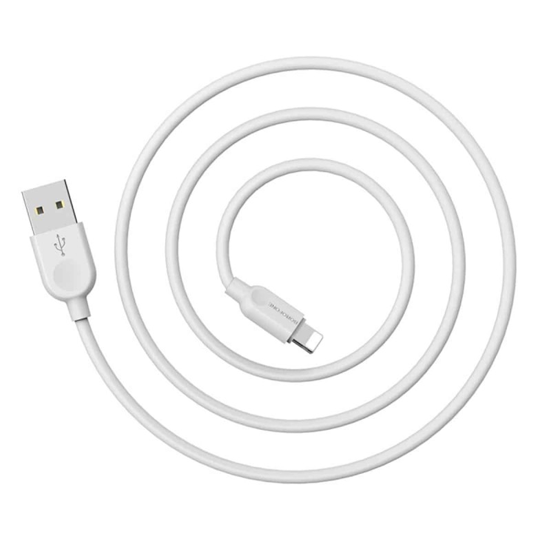 Кабель BOROFONE BX14 USB to iP 2.4A, 3m, PVC, TPE connectors, White