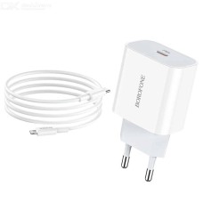 Мережевий зарядний пристрій BOROFONE BA38A Plus Speedy PD20W charger set (Type-C to Lightning) White