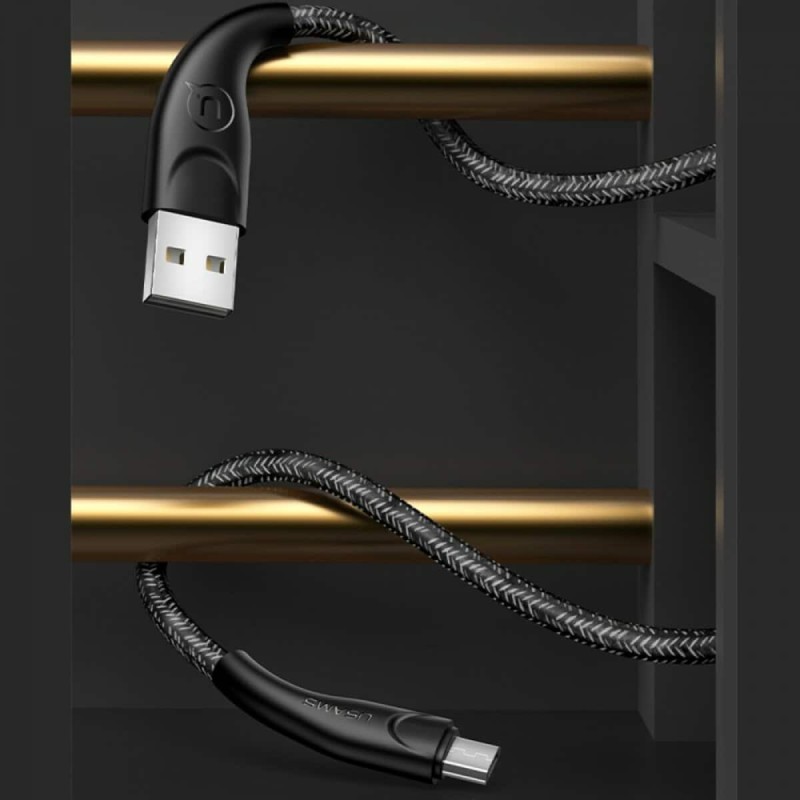 Кабель Usams US-SJ396 U41 Micro Braided Data and Charging Cable 2m Black