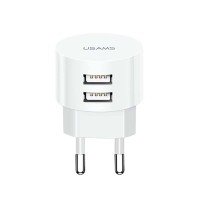 МЗП Usams Travel Charging Set Send-Tu Series (T20 Dual USB Round Charger+U35  lightning cable) White