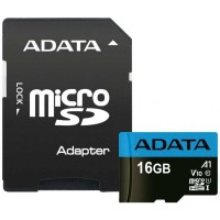 microSDHC (UHS-1) A-DATA Premier 16Gb Class 10 (R-100Mb/s) (adapter SD)