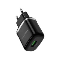 Мережевий зарядний пристрій BOROFONE BA36A High speed single port QC3.0 charger set(Type-C) White