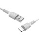Кабель BOROFONE BX16 USB to iP 2A, 1m, PVC, TPE connectors, White