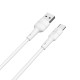 Кабель BOROFONE BX30 USB to Type-C, 3A, 1m, silicone, TPE connectors, White