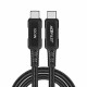 Кабель ACEFAST C4-03 Type-C to Type-C 5A, 100W, 2m, nylon, zinc connectors, Black