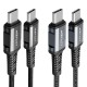 Кабель ACEFAST C1-03 Type-C to Type-C 3A, 1.2m, nylon, aluminum connectors, Black
