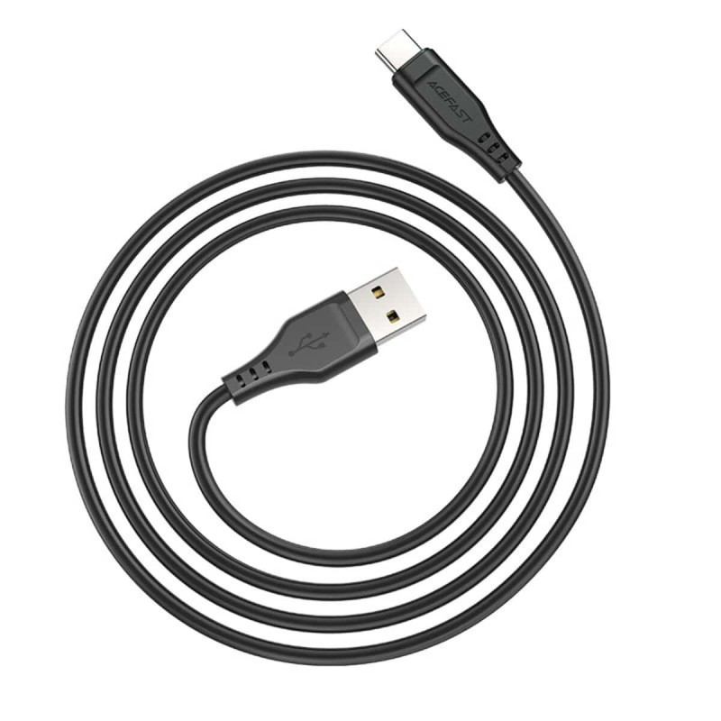 Кабель ACEFAST C3-04 USB to Type-C 3A, 1.2m, TPE, TPE connectors, Black