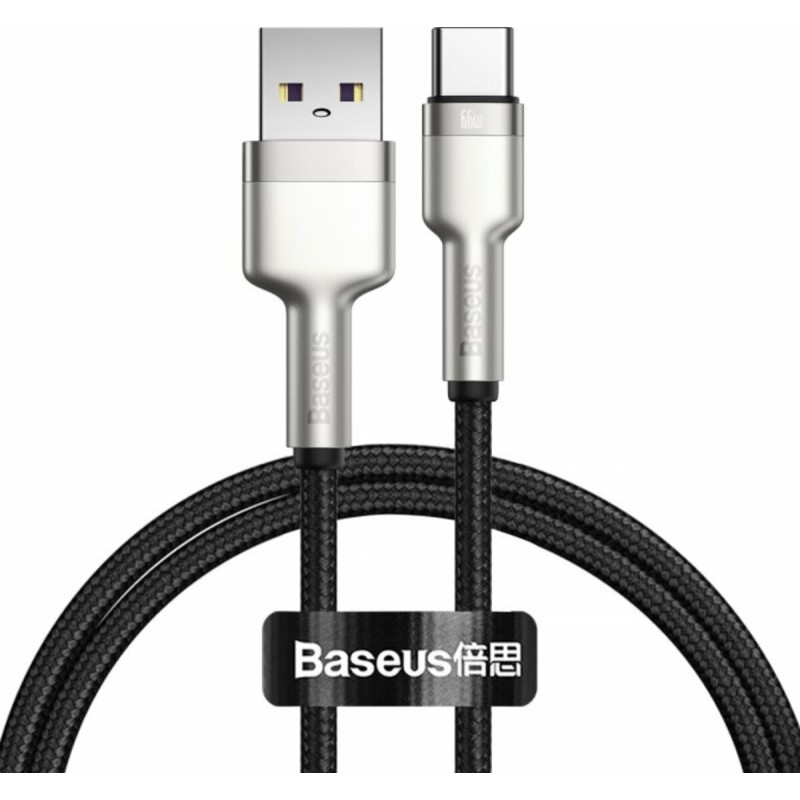Кабель Baseus Cafule Series Metal Data Cable USB to Type-C 66W 1m Black