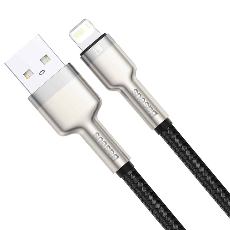 Кабель Baseus Cafule Series Metal Data Cable USB to IP 2.4A 1m Black
