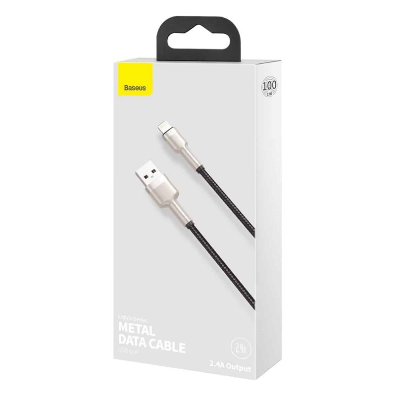 Кабель Baseus Cafule Series Metal Data Cable USB to IP 2.4A 1m Black