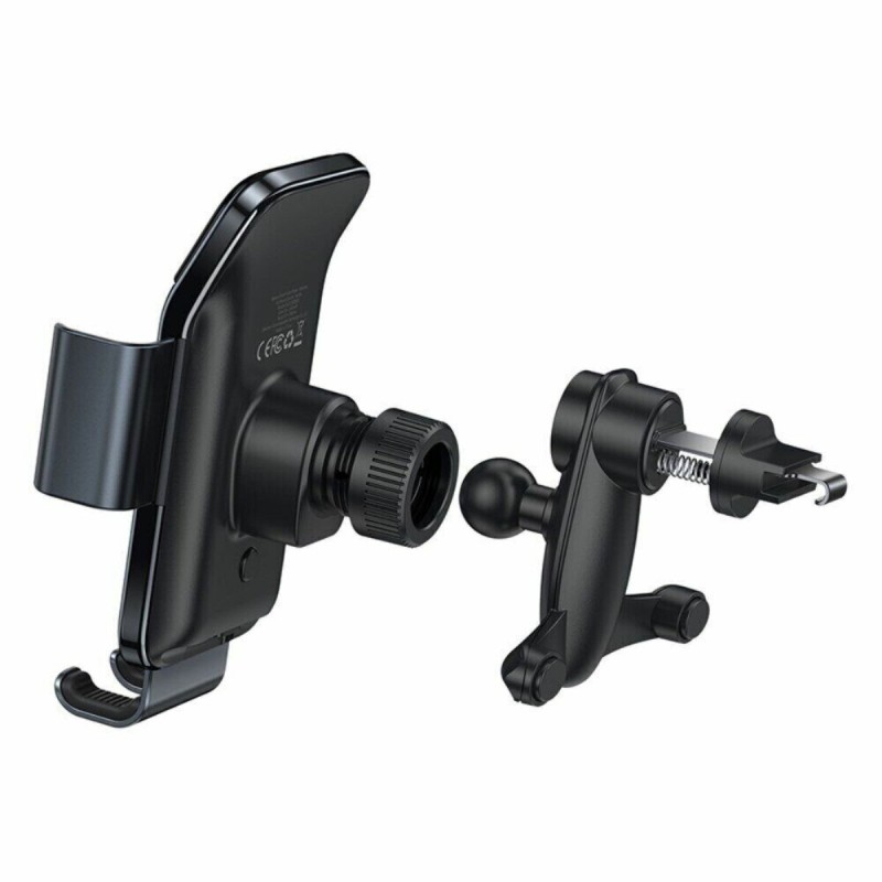 Тримач для мобiльного Baseus Smart Solar Power Wireless Car Mount Electric Holder Black