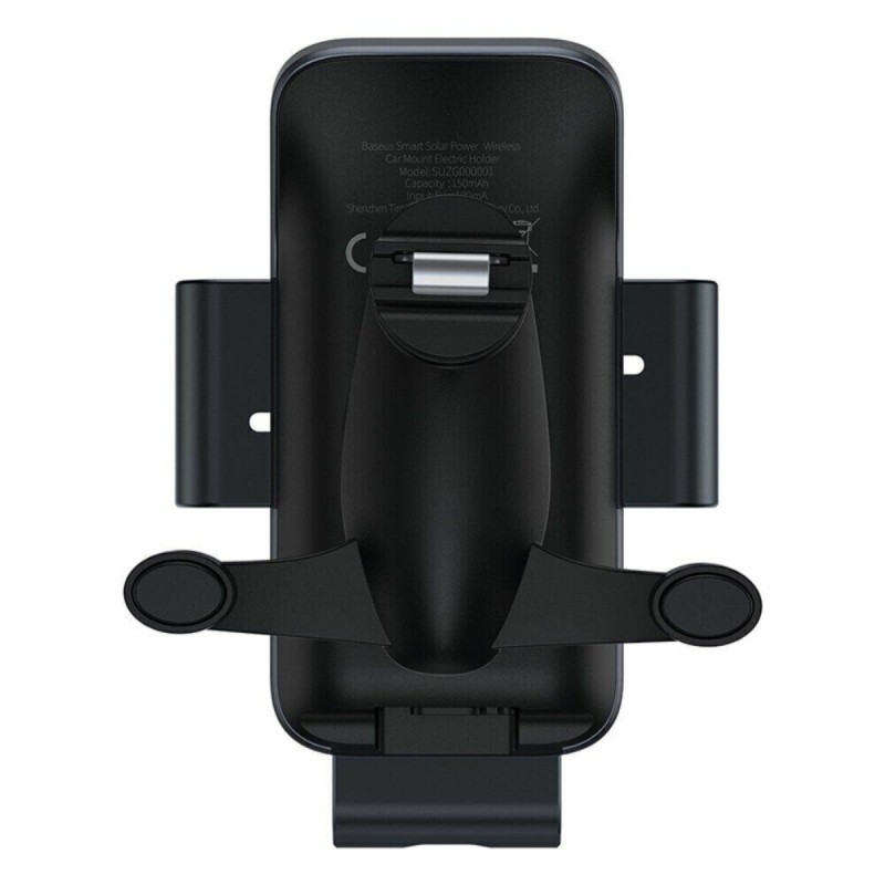 Тримач для мобiльного Baseus Smart Solar Power Wireless Car Mount Electric Holder Black