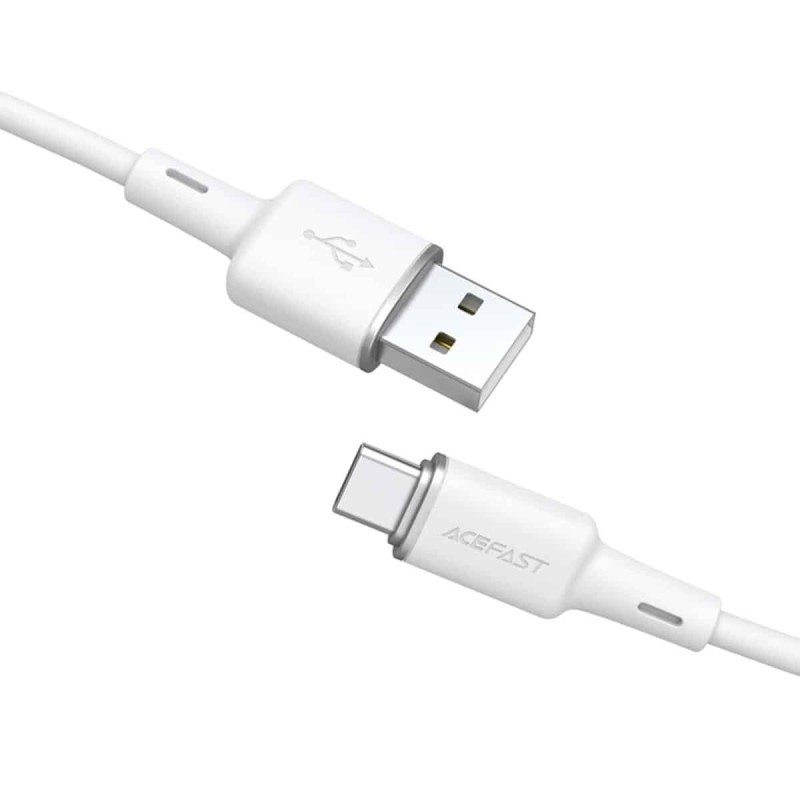 Кабель ACEFAST C2-04 USB to Type-C 3A, 1.2m, silicone, zinc connectors, White