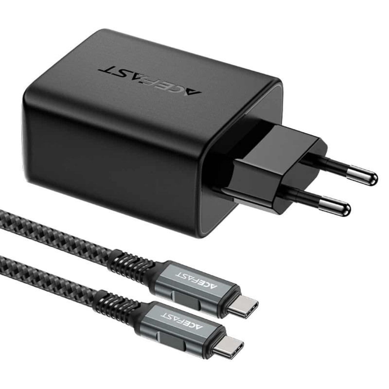 Мережевий зарядний пристрій ACEFAST A17 65W GaN multi-function HUB charger set Black