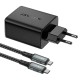 Мережевий зарядний пристрій ACEFAST A17 65W GaN multi-function HUB charger set Black