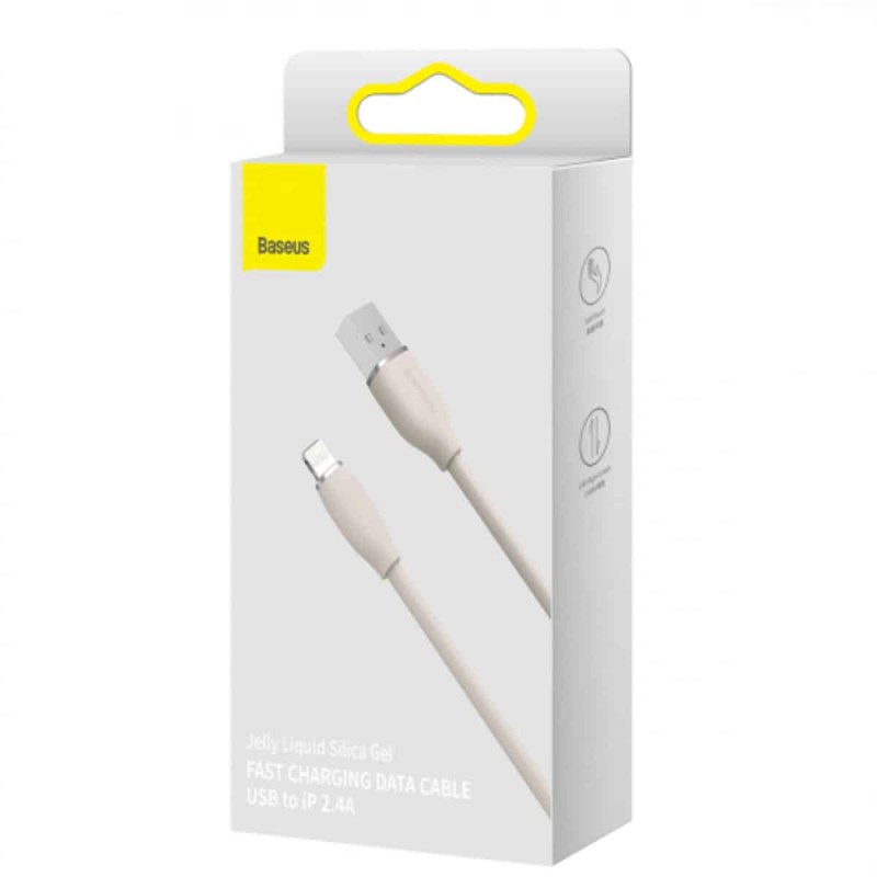 Кабель Baseus Jelly Liquid Silica Gel Fast Charging Data Cable USB to iP 2.4A 1.2m Pink
