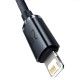 Кабель Baseus Crystal Shine Series Fast Charging Data Cable USB to iP 2.4A 2m Black