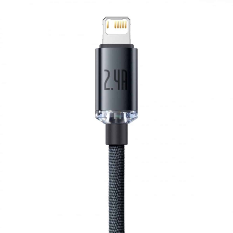 Кабель Baseus Crystal Shine Series Fast Charging Data Cable USB to iP 2.4A 2m Black