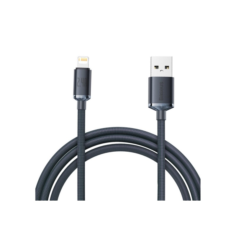 Кабель Baseus Crystal Shine Series Fast Charging Data Cable USB to iP 2.4A 2m Black