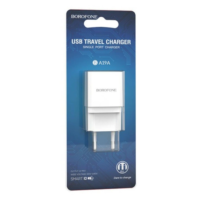 Мережевий зарядний пристрій BOROFONE BA19A Nimble single port White