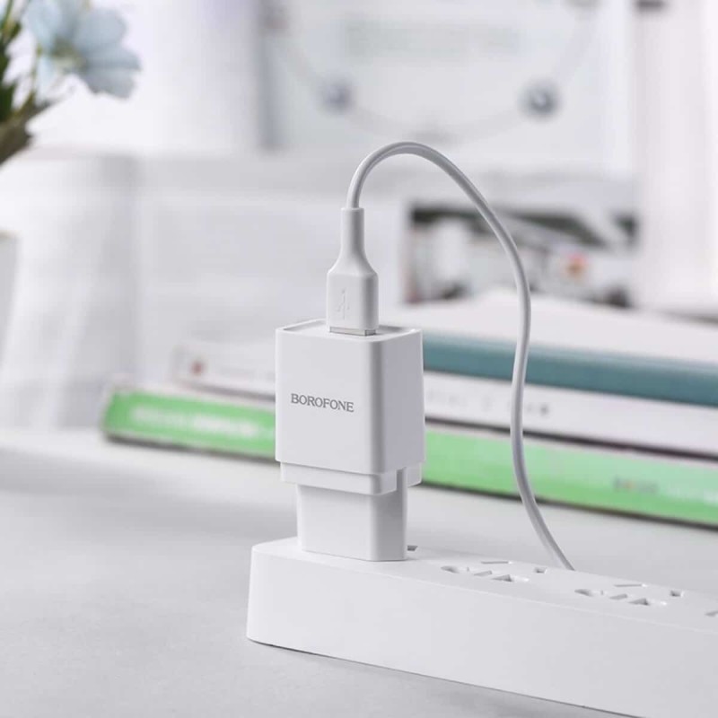 Мережевий зарядний пристрій BOROFONE BA19A Nimble single port White