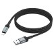 Кабель BOROFONE BU30 USB to iP, 2.4A, 1.2m, nylon, aluminum connectors, light indicator, Black