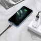 Кабель BOROFONE BU30 USB to iP, 2.4A, 1.2m, nylon, aluminum connectors, light indicator, Black
