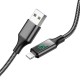 Кабель BOROFONE BU32 Type-C to iP 3A, 20W, 1.2m, nylon, aluminum connectors, digital display, Black