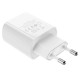 Мережевий зарядний пристрій BOROFONE BA58A Mighty dual port digital display charger White