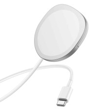 Бездротовий зарядний пристрій BOROFONE BQ12 Core magnetic holder wireless fast charger Silver