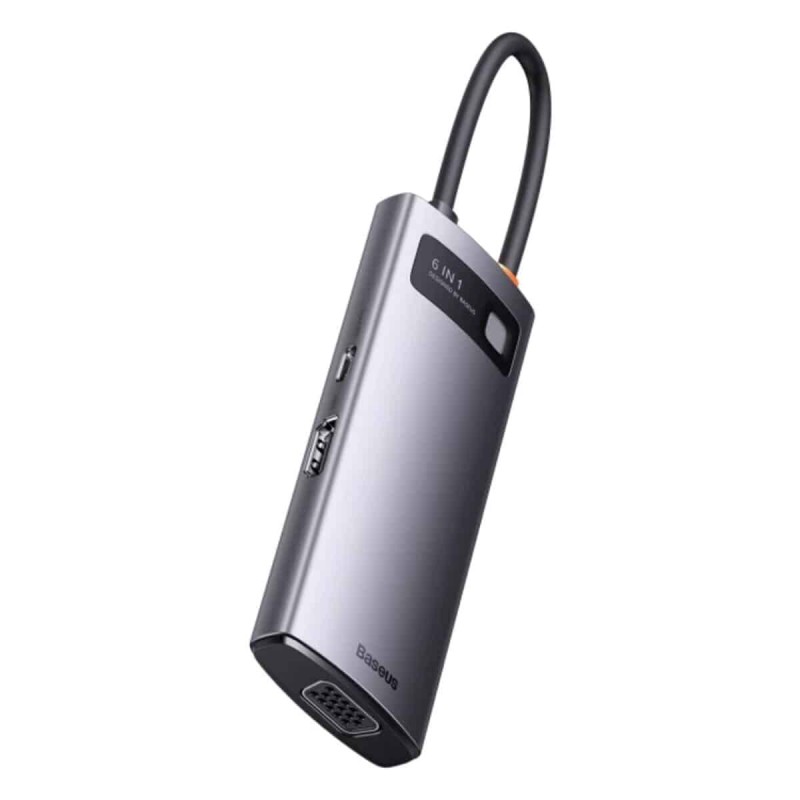 USB-Hub Baseus Metal Gleam Series 6-in-1 Multifunctional (Type-C to HDMI*1+USB3.0*3+PD*1+RJ45*1)
