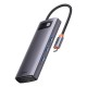 USB-Hub Baseus Metal Gleam Series 6-in-1 Multifunctional (Type-C to HDMI*1+USB3.0*3+PD*1+RJ45*1)