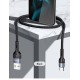 Кабель Usams US-SJ449 U55 Type-C Aluminum Alloy Braided Data Cable 1m Black