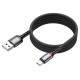 Кабель BOROFONE BU33 USB to Micro 2.4A, 1.2m, nylon, aluminum connectors, light indicator, Black