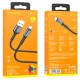 Кабель BOROFONE BU33 USB to Micro 2.4A, 1.2m, nylon, aluminum connectors, light indicator, Black