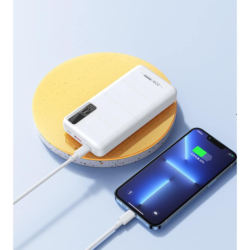 Зовнішній акумулятор REMAX Noah Series 20W+22.5W PD+QC Fast Charging Power Bank 20000mAh  RPP-316 White