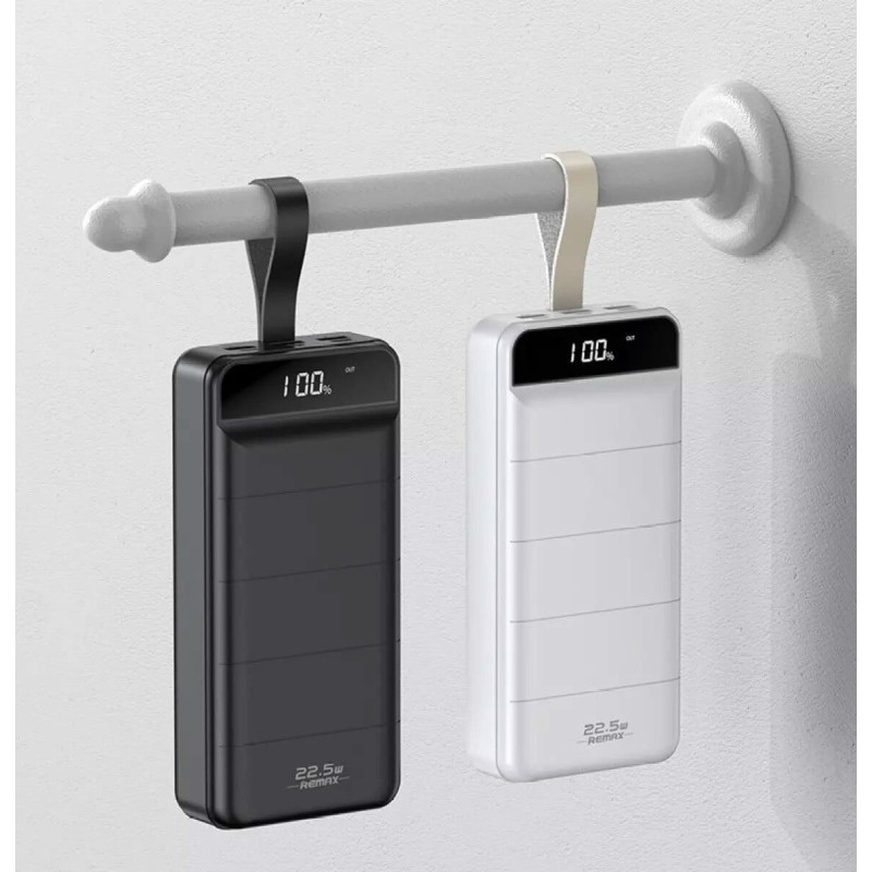 Зовнішній акумулятор REMAX Leader Series 22.5W Multi-compatible Fast Charging Power Bank (with LED light) 30000mah RPP-183 White