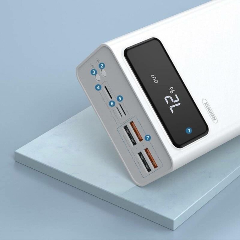 Зовнішній акумулятор REMAX Mengine Series 30000mAh 4USB Power Bank RPP-112 White