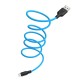 Кабель HOCO X21 Plus USB to Micro 2.4A, 1m, silicone, silicone connectors, Black+Blue