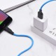 Кабель HOCO X21 Plus USB to Micro 2.4A, 1m, silicone, silicone connectors, Black+Blue