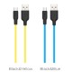 Кабель HOCO X21 Plus USB to Micro 2.4A, 1m, silicone, silicone connectors, Black+Blue