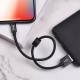 Кабель HOCO X35 USB to iP 2.4A, 0.25m, nylon, aluminum connectors, Black